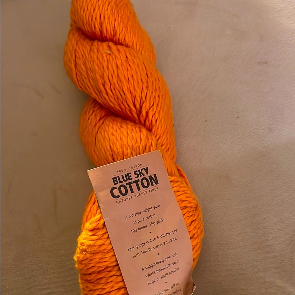 Blue Sky Cotton Yarn in Orange